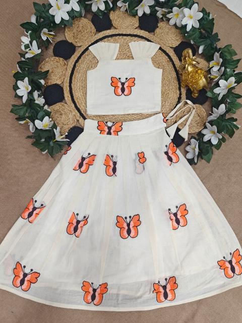 BUTTERFLY SUMMER KIDS Cotton White Kids clothing market in Surat